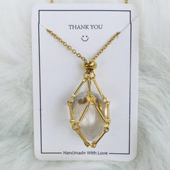 Crystal Raw Stone Pendant Necklace