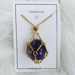 Crystal Raw Stone Pendant Necklace