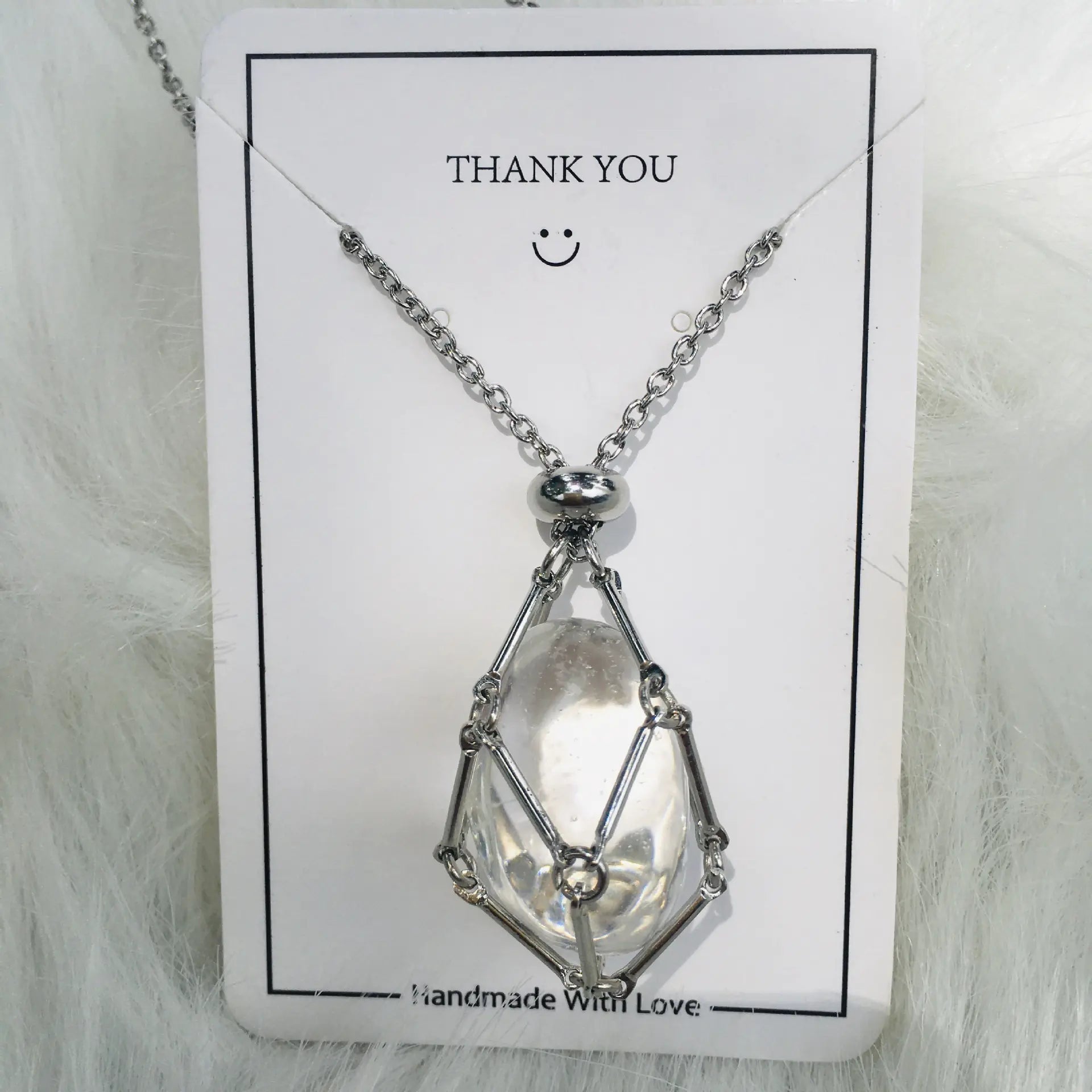 Crystal Raw Stone Pendant Necklace